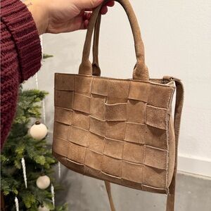 Cost Plus World Market Tan Woven Shoulder Bag